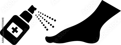 Foot disinfectant spray vector icon photo