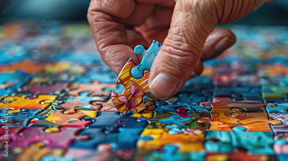 hand holding a jigsaw puzzle hand holding a jigsaw puzzle