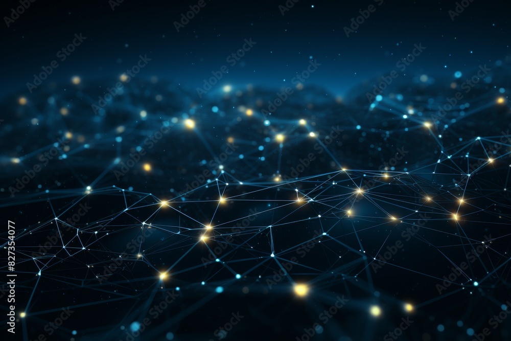 Digital Technology Network Concept Illustration With Connected Points. Generative AI Digital Technology Network Concept Illustration With Connected Points. Generative AI