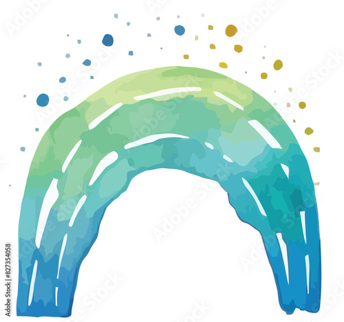 Regenbogen mit Wasserfarben gezeichnet, Vektor