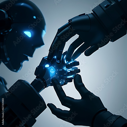 Go to Page
|123456Next
A robot and human hand about to touch. in connection together. teamwork and partnership. cooperation with artificial intelligence and machine learning. tech innovation and progr photo