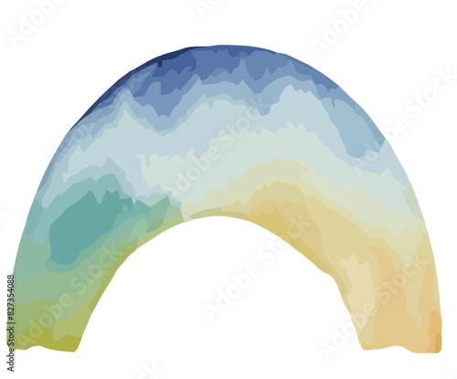 Regenbogen mit Wasserfarben gezeichnet, Vektor