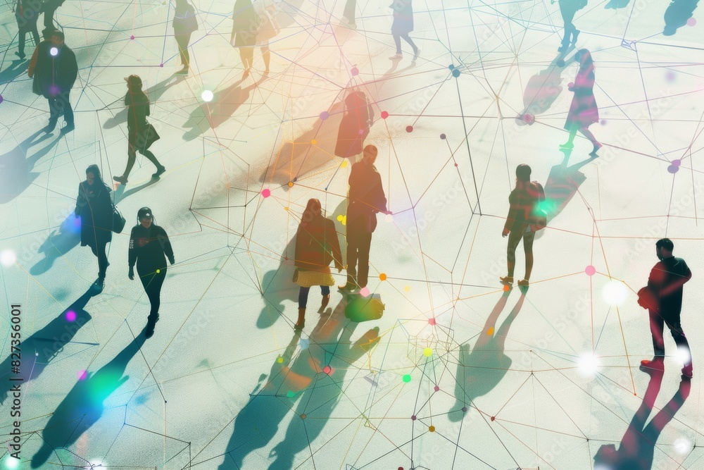 Naklejka premium Connecting people worldwide, networking bridges gaps, fosters collaboration, and facilitates growth.
