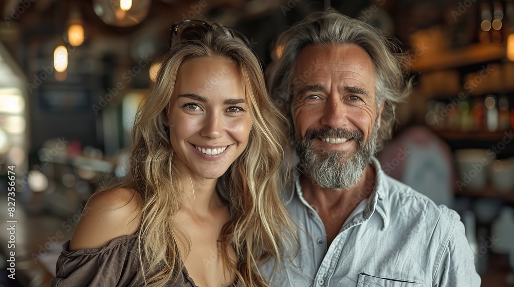 smiling couple standing together in casual fashion smiling couple standing together in casual fashion