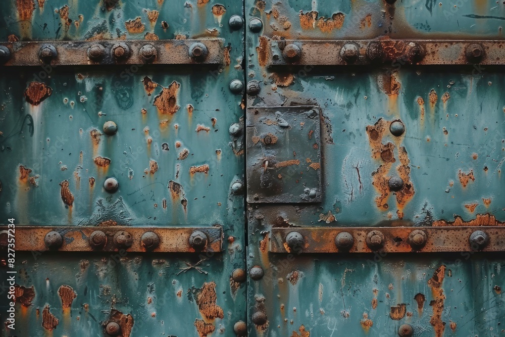 the surface of the iron door is starting to become rusty - generative ai the surface of the iron door is starting to become rusty - generative ai