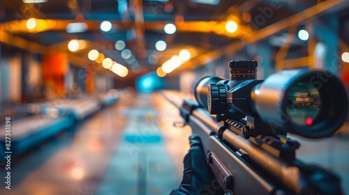 Wallpaper Mural Precise rifle aim at target  summer olympic games sport close up capturing anticipation moment Torontodigital.ca