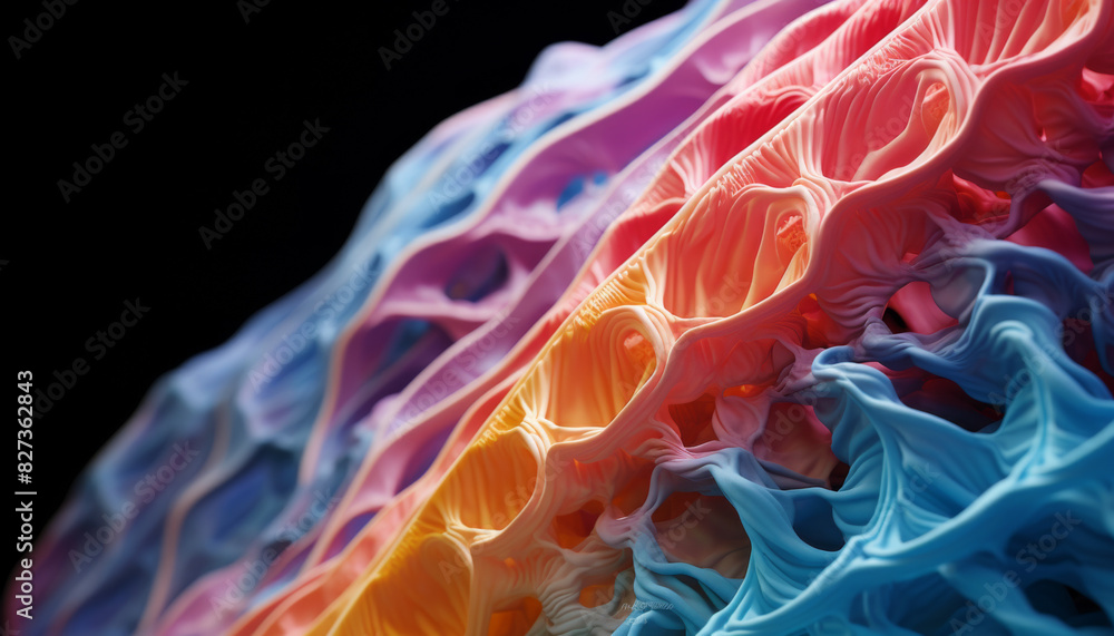 Futuristic bioprinting of human tissues, side view, illustrating ...