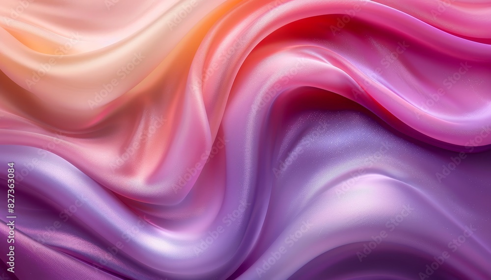 Obraz premium Pastel silk waves, soft fabric, calming abstract background with copy space for text placement