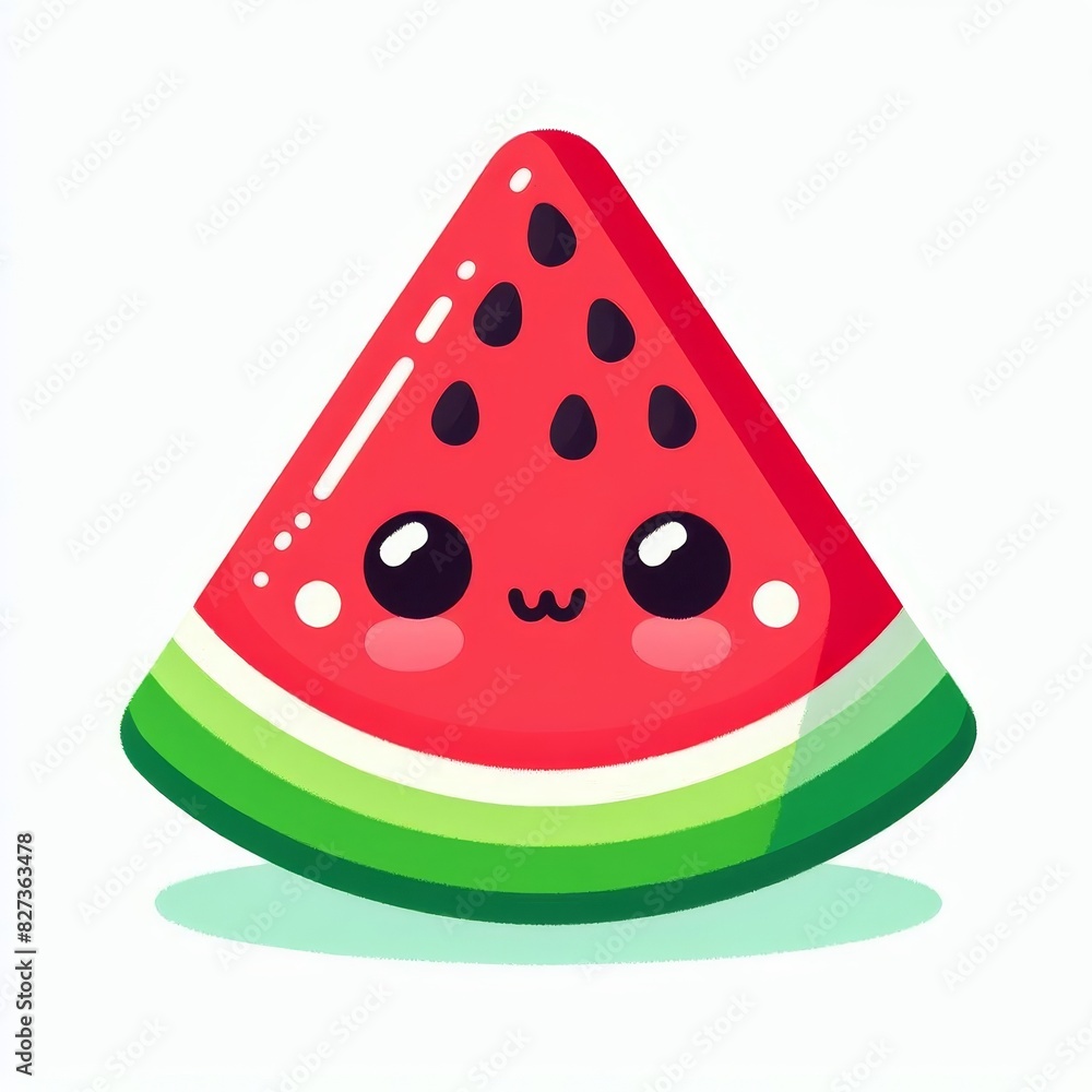 A cartoon watermelon with a smiley face on it A cartoon watermelon with a smiley face on it