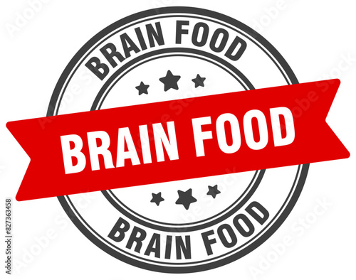 brain food stamp. brain food label on transparent background. round sign