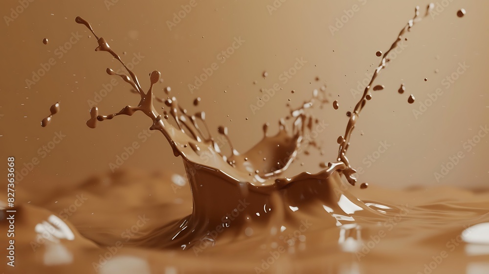 Liquid Chocolate crown splash pool with ripples. Liquid Chocolate crown splash pool with ripples.
