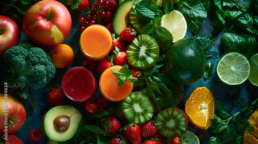 Fruit background, many fresh fruits mixed together, Mix Fruit juice in a glass with fresh fruits on a white background,Glasses of fresh juice with fruits and berries, isolated Fruit background, many fresh fruits mixed together, Mix Fruit juice in a glass with fresh fruits on a white background,Glasses of fresh juice with fruits and berries, isolated