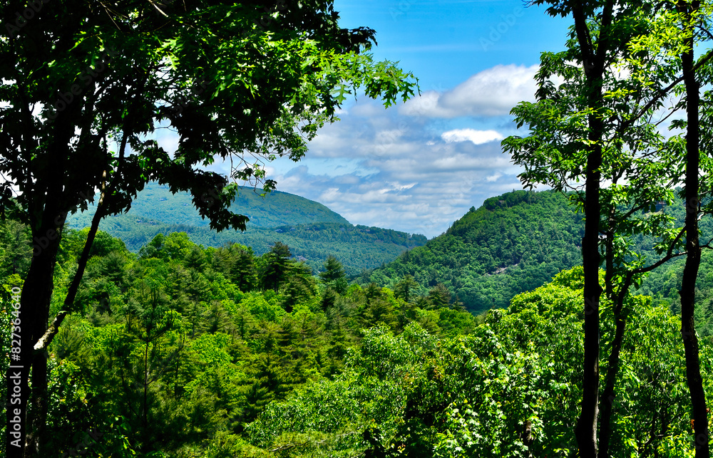 Breathtaking landscape of Big Sheepcliff Mountain in Western North Carolina.