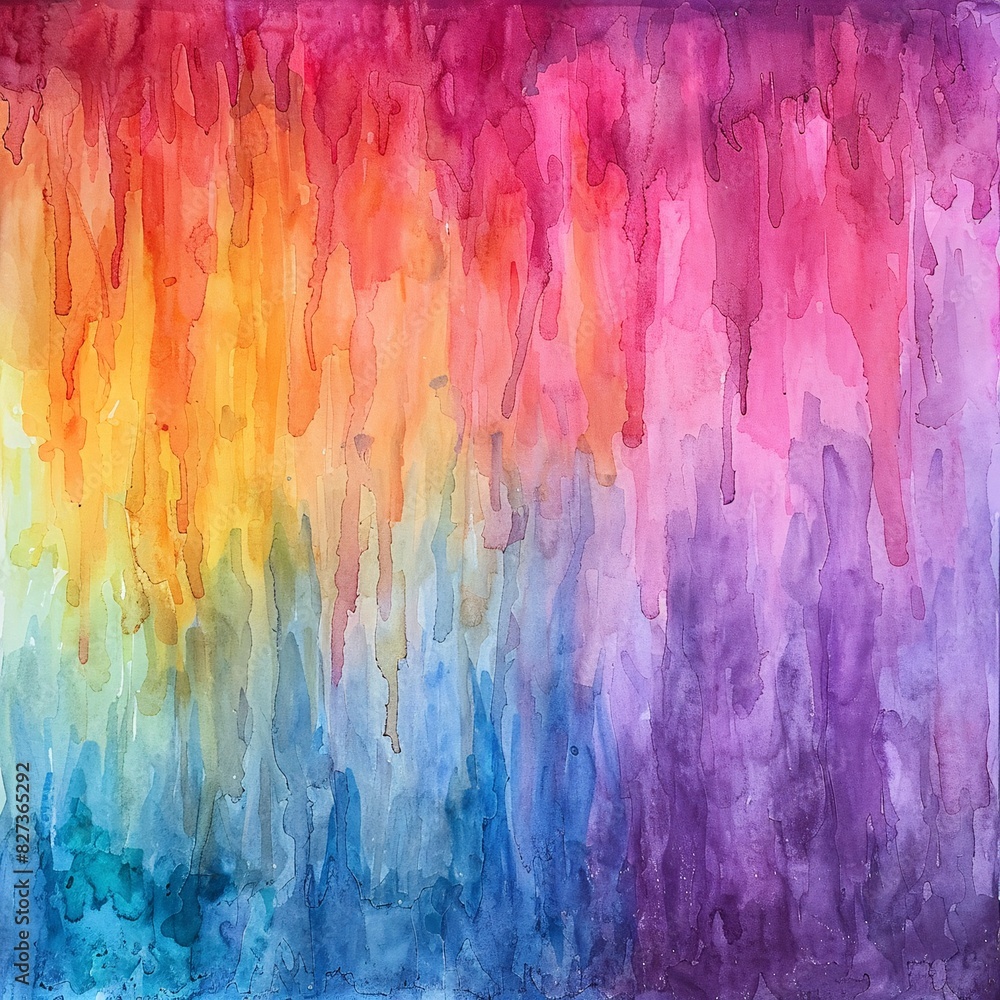 Vibrant Abstract Rainbow Mural