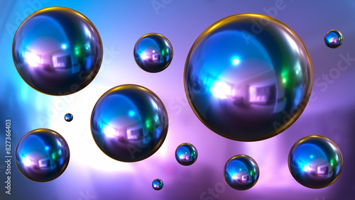 Shiny colored balls abstrac...