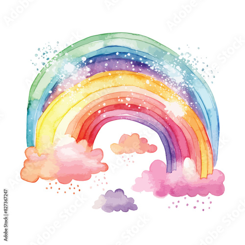 Regenbogen mit Wasserfarben gezeichnet, Vektor