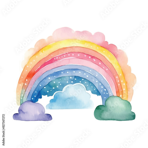 Regenbogen mit Wasserfarben gezeichnet, Vektor