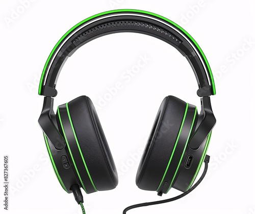 Gaming Headset with Neon Green Accents photo