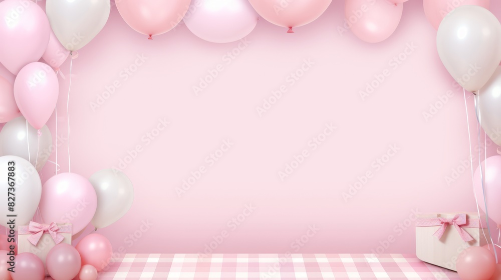 pink background with balloons pink background with balloons