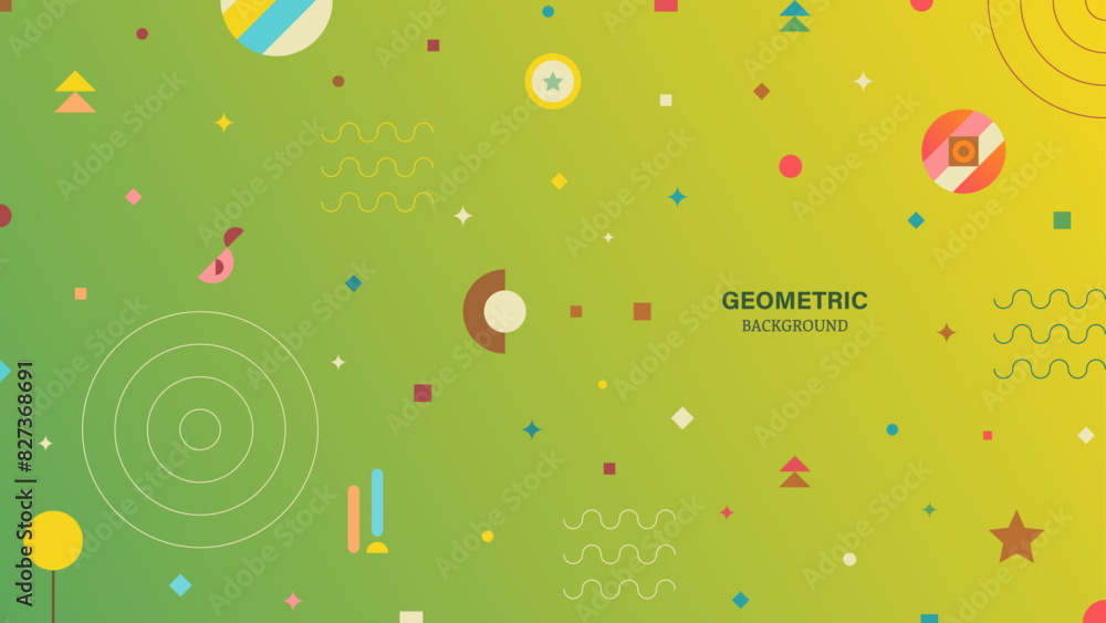 Abstract shapes create a geometric background. Circle, rounded, line, semi-circle, diamond, and triangle shapes. Colorful vector illustration. Abstract shapes create a geometric background. Circle, rounded, line, semi-circle, diamond, and triangle shapes. Colorful vector illustration.