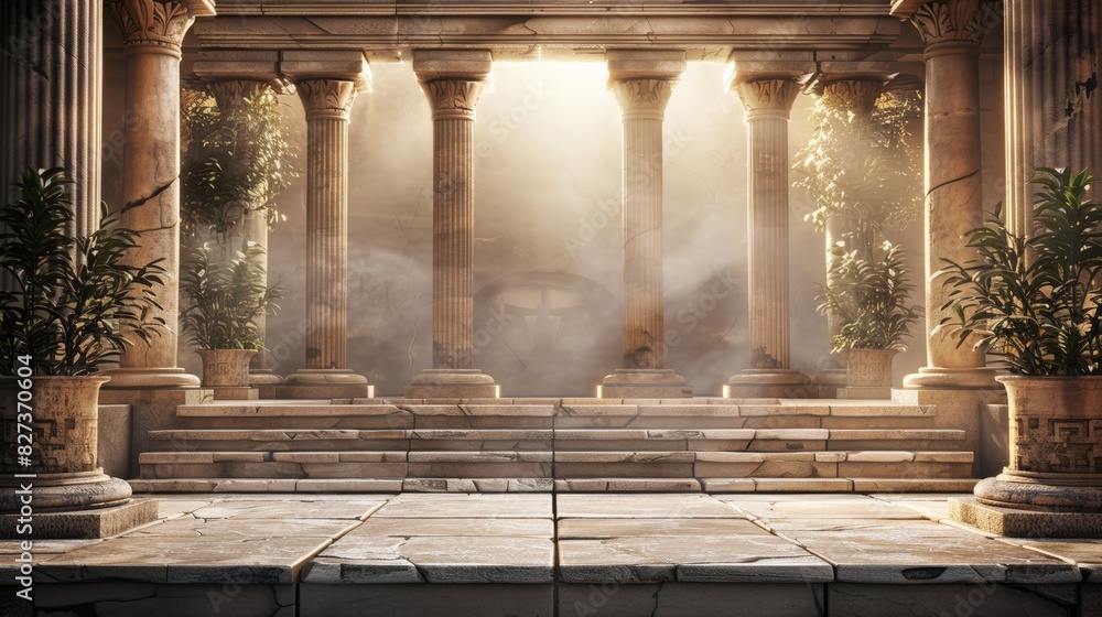 Podium Ancient Rome 3D Roman and Greek Luxury White Podium with Columns, Classic Ancient ...