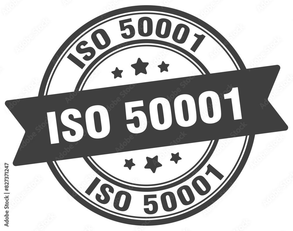 iso 50001 stamp. iso 50001 label on transparent background. round sign
