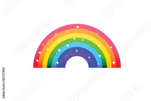 Regenbogen mit Sternen. Vektor