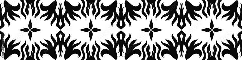 Ethnic border ornament pattern. Geometric oriental seamless pattern. Vintage element vector illustration. Baroque Floral Aztec tribal. Design for frame, textile, fabric, clothing, carpet, background.