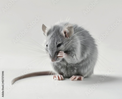Lonely Gray Mouse in a Laboratory