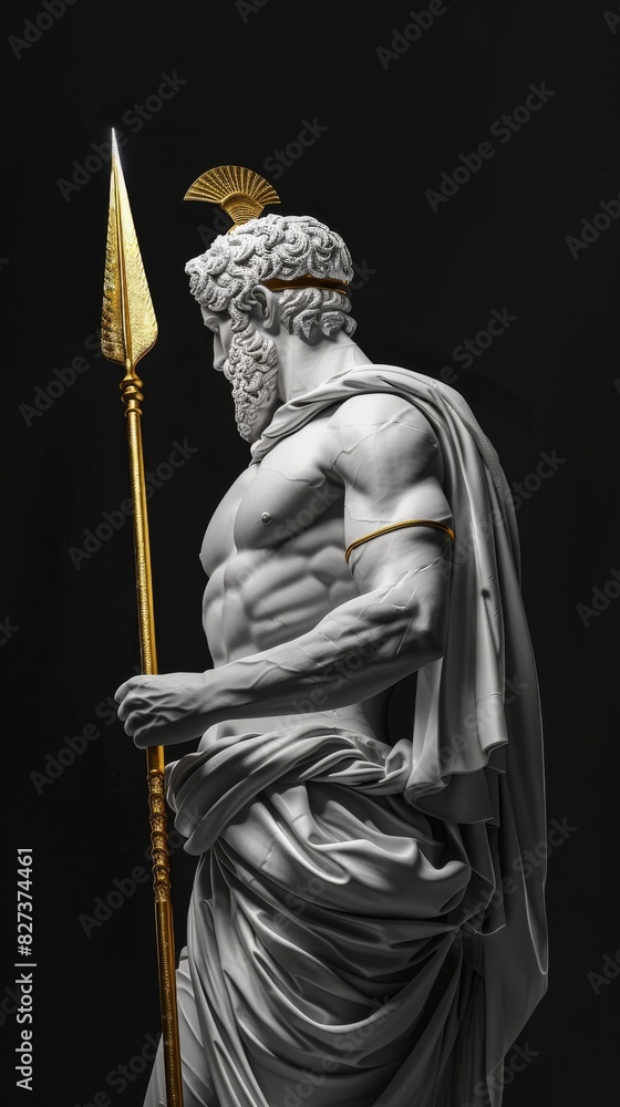 Obraz premium Abstract Epic Ancient Mythology Stoic Figure Portraying the Stoicism Existence with Stoical Expressionism And Timeless Classicism
