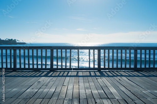 Serene Ocean View from a Pier Deck