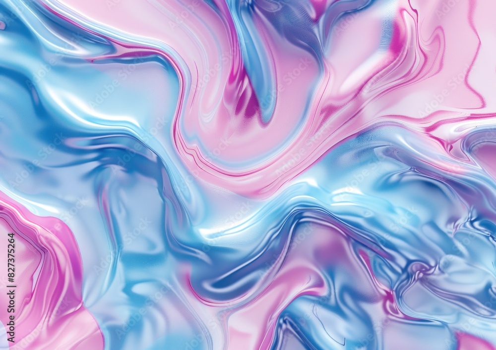 Pink and blue fluid flowing on top of a colorful background with abstract patterns and textures Pink and blue fluid flowing on top of a colorful background with abstract patterns and textures