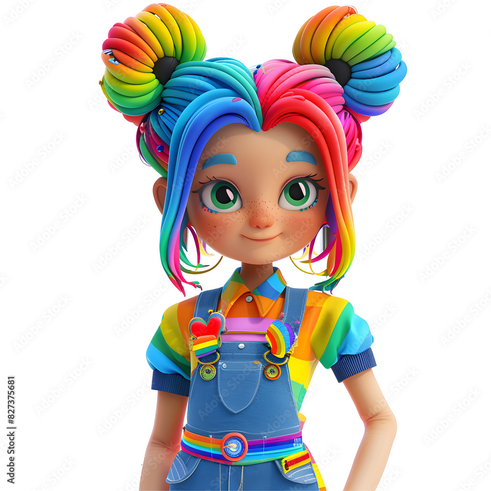Colorful Cartoon Characters in Rainbow Apparel
Colorful Cartoon Characters in Rainbow Apparel