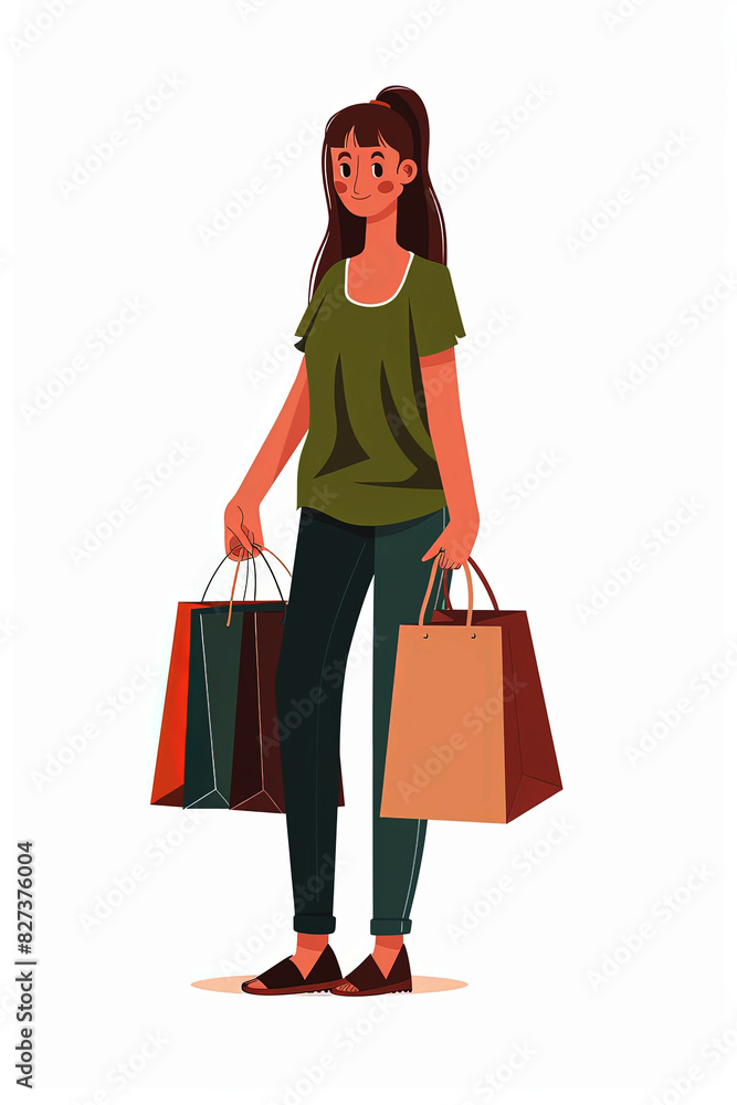 Happy shopping people in vector illustration style Happy shopping people in vector illustration style