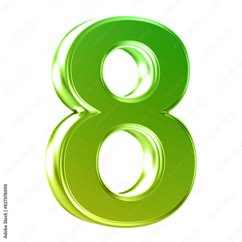 Number 8 . 3D render gradient number Number 8 . 3D render gradient number