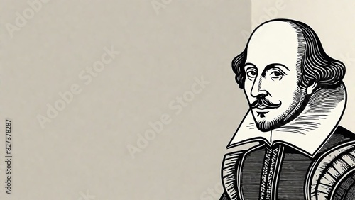 Shakespeare pencil art Drawing with Blank Canvas
for Inspirational Quotes