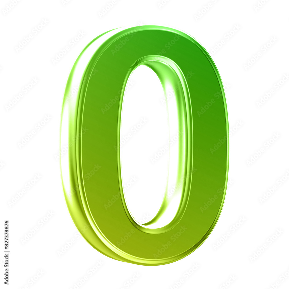 Number 0 . 3D render gradient number Number 0 . 3D render gradient number