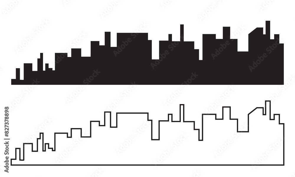 Fototapeta premium city silhouettes great set vector illustration. EPS 10