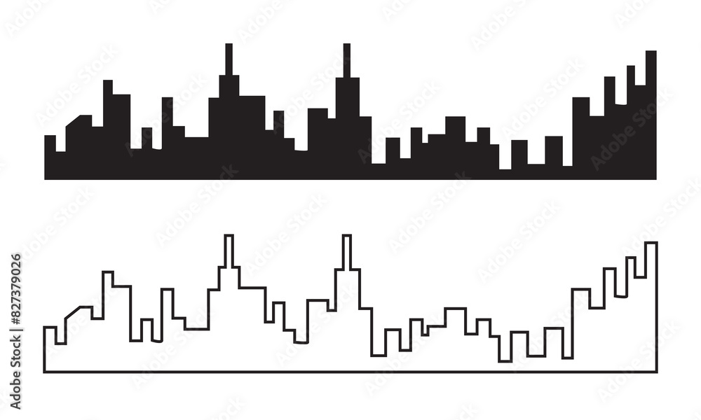 Set city silhouettes vector illustration. EPS 10