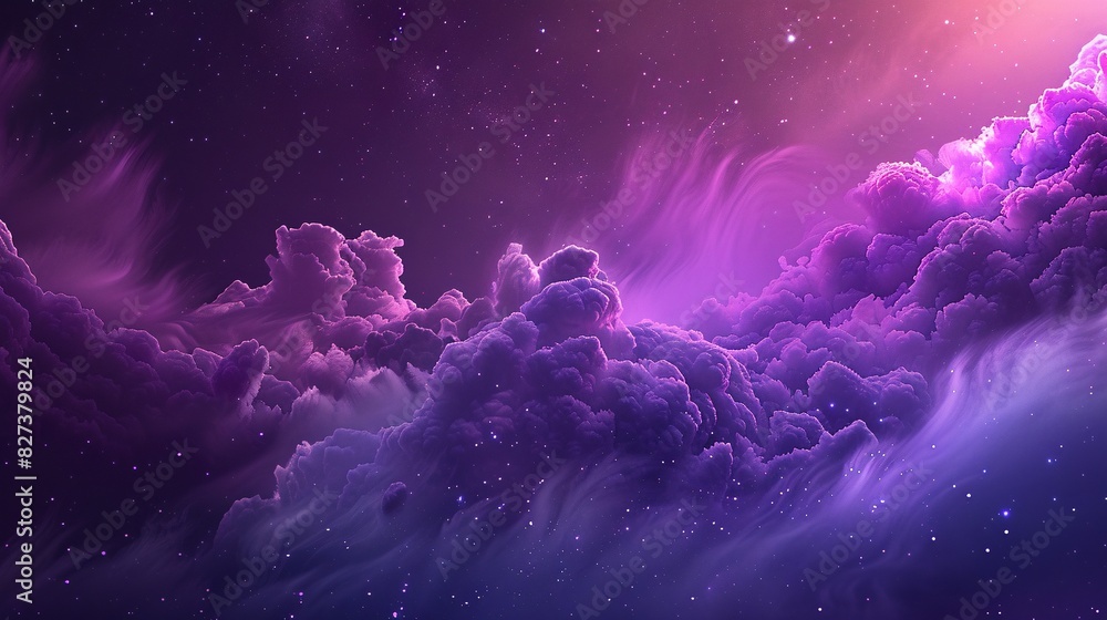 Cosmic Nebula with Purple Clouds Cosmic Nebula with Purple Clouds