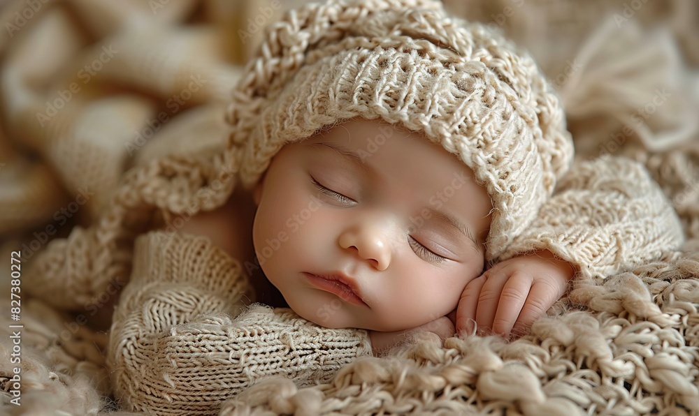 Close-up portrait of a beautiful sleeping baby Close-up portrait of a beautiful sleeping baby
