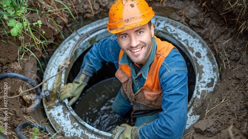 Residential septic tank pumping service for drain and sewage cleaning at a house