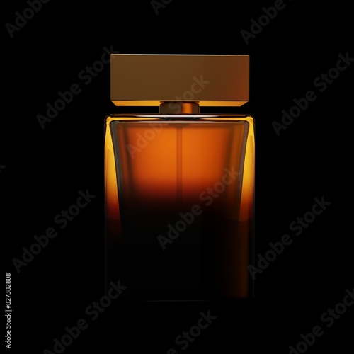 Fotografie Realistic men's perfume on  black background 3D render perfumery