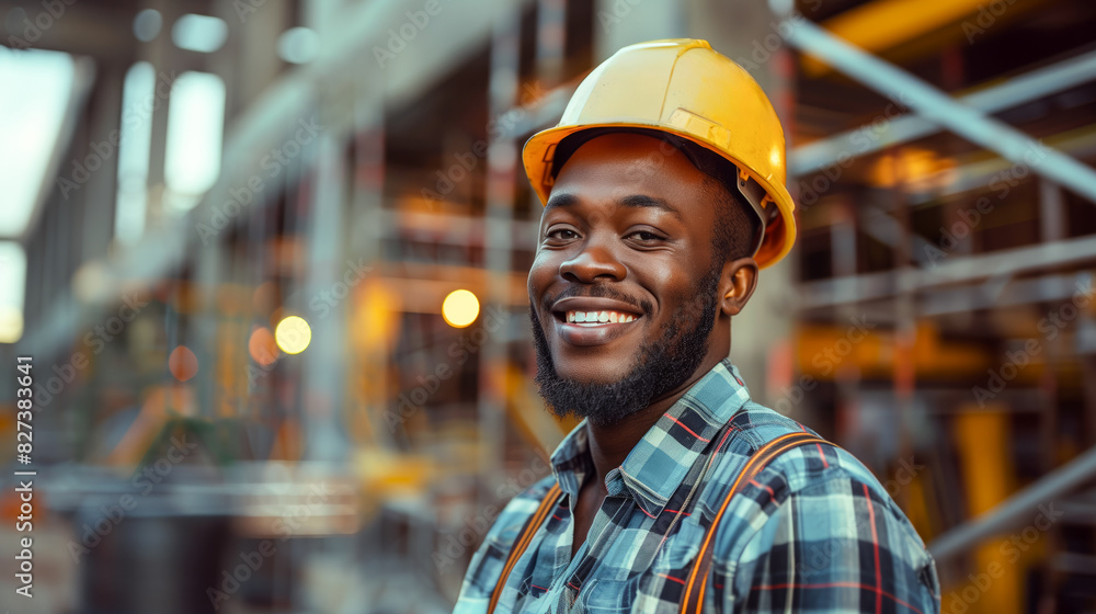 African American Construction Worker at a Job African American Construction Worker at a Job