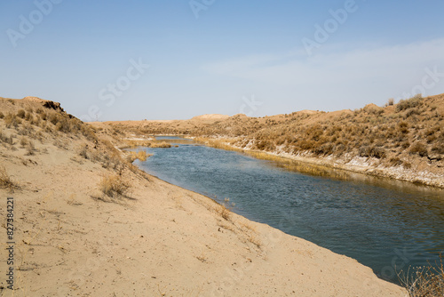 View of the desert in Karakalpakstan photo
