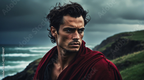 Byronic Hero, handsome byronic hero man, romantic melancholic figure, austere romanticism, victorian era, Jane Austen period dramas and romantic stories