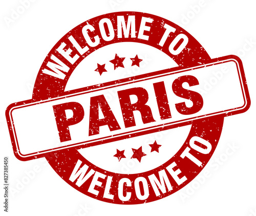 Welcome to Paris stamp. Paris round sign