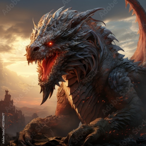 illustration of a Dragon Logo photo