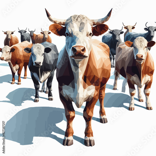 Aberdeen Angus cattle breeds element logo