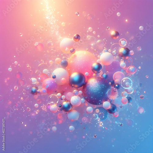 Wallpaper Mural Abstract glowing circles and bubbles on a multi-colored rainbow colorful bokeh background. Blurred shiny, glowing festive backdrop for xmas, party, holiday, birthday, invitation. Torontodigital.ca